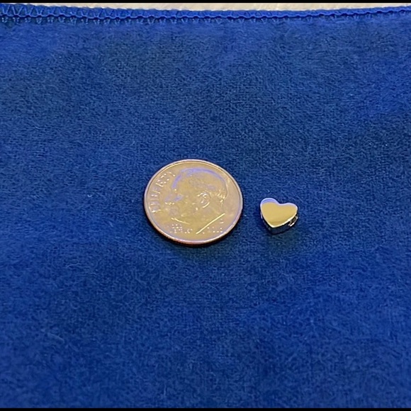 925 Sterling Silver Valentine Mini Heart Charm Necklace, 18” length snake chain - Picture 5 of 5